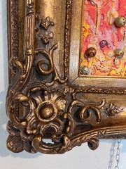 Original Mixed Media Abstract painting by Serg Graff, „Golden Balls“ , COA