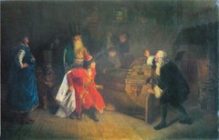 Oil painting indoor party Grigoriy-Myasoyedov-Grandfather-of-the-Russian-Fleet c