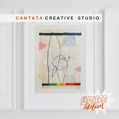 Original Vintage Aesthetic Collage Artwork – Small Wall Art – Mixed Media