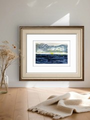 Overcast At Lake Moody Abstract Impressionist Original Watercolor 5×7 Signed