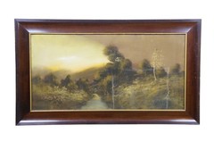 Antique Original Pastel Landscape Painting William Henry Chandler 38″