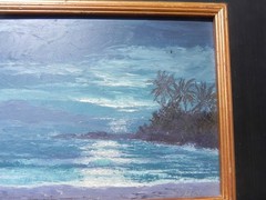 John Hilton 1904-1983 California artist vintage impress. painting Maui Hawaii