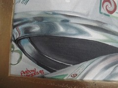 Anthony Mezza 1993 Photorealism Crushed Cans Oil On Canvas Painting Signed !