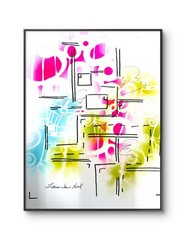 11″x14″ Colorful Modern Art Abstract Acrylic Painting on Paper Wall Art