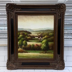 Original Oil Painting Countryside Landscape Signed Impressionist Artwork