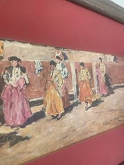 Pal Fried Original Watercolor Painting On Canvas Bullfight Rodeo Western Signed