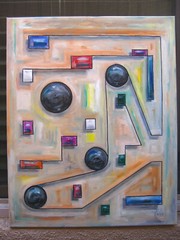 OVER AND OVER abstract modern NEW 16×20 original oil Painting Signed Crowell