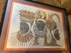 Huge Kate Badoe „Royal Tapestry“ Ink And Watercolor Painting – Signed And Framed