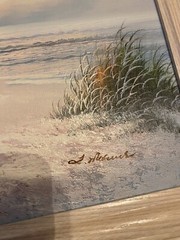 Vintage Oil Paintings Signed L. Marcus Seascape Framed (2 paintings) Beach Ocean