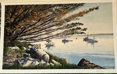 Monterey California Painting Coastal Landscape Merv Corning Listed Vintage