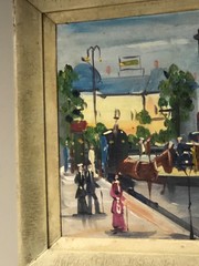 MCM Signed “Place de la Bastille” Street Scene of Paris Oil on Board