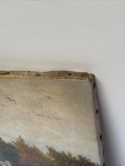 Antique Painting 1920’s Landscape Sheep Nature Signed Listed Famous Oil Canvas