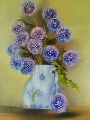 Vtg Floral Still Life Canvas Painting Ornate Gilt Frame 16×12 Bouquet Signed