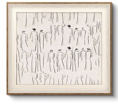 Minimalist Abstract Sketch Framed Art | 10×12 Modern Line Drawing Canvas Print