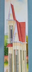 Haitian Artist Luckain Innocent – Gingerbread House – Long Vertical Canvas 40×08