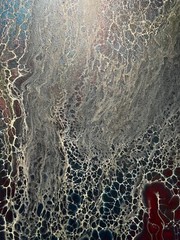 24×30 Inch Blue and Red Original Fluid Abstract Painting, Contemporary, „Fusion“