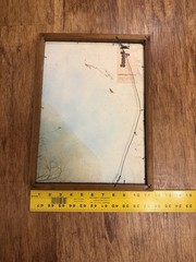 Vintage 1977 Signed Surrealist Painting by S. Young – Original mixed media