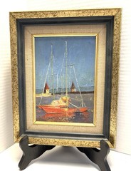 Minature Original Seacape oil painting Picture „after Monet“