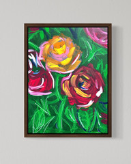 Roses 12×16 Canvas Abstract Art Floral Bedroom Home Decor Original Wall Art