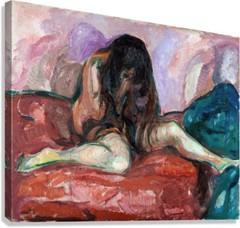Edvard Munch Weeping Nude Painting Reproduction – Giclee Canvas/Paper/Stretched