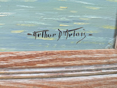 Italian Fishing Boats Oil Masonite Nautical Painting Arthur D’Artois (1894-1976)