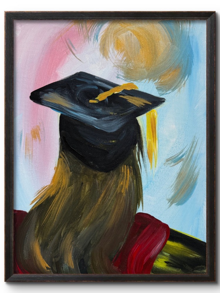 GRADUATION DAY 11×14 Expressionistic CANVAS HER GRADUATION Painting Artwork