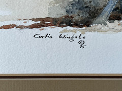 Curtis Wingate (b.1926- ) „Cutting Horse“ Original Watercolor Painting on Paper