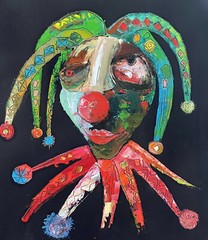 Original abstract painting oil on paper 9.5×11 in by Anastasiya Kimachenko
