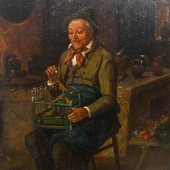 Seyfried – European School 19th Century Oil, The Birdcage