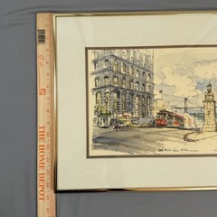 John Checkley Original Watercolor Painting San Francisco Nob Hill 1979 Signed