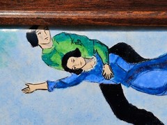 MARC CHAGALL AFTER ENAMEL ON COPPER PLAQUE WOOD FRAMED MCM SPAIN