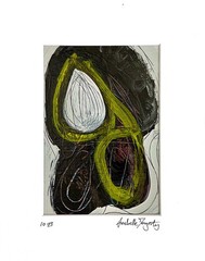 Set Of 6 Original Abstract Acrylic Paintings Matted 8×10 Warm Earth Tone Décor