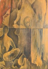 Dalia M (Mexicain , 20th Century) Fantastic Rare Surrealism Oil Painting