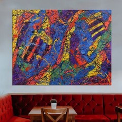 Jackson Pollock style canvas￼￼￼ Painting 81” X 62” XL (6ft. 9in.)Abstract,Modern