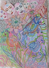 PAINTING 13.5 X 19.5 IN WATER COLOR+ PENCILS BY RIVKA FILIIN INSPIRATIONAL