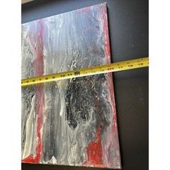 Canvas Painting 16 X 20 Black Red Gothic Acrylic Signed Titled Haunted Attic