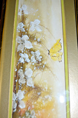 Donna Watson Watercolor Butterfly Floral Painting Metal Framed – Signed