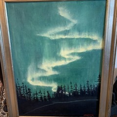 Dan Persinger Oil Painting On Board Northern Lights 28×22” California Artist