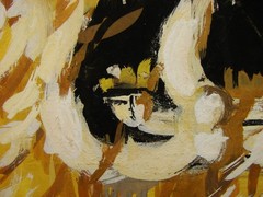 Ukrainian Soviet Painting avantgarde Abstract figure mermaid Mavka theater scene