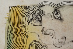 Jörg Shimon Schuldhess 1941-1992 Basel/watercolor & ink „Lone Thinker“ 1987