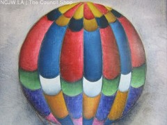 Joyce Roybal Hot Air Balloon Musicians Artist Signed Oil on Canvas Painting