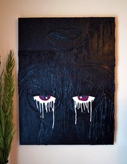 Eyes Up Here – Textured canvas original acrylic large 30x40in