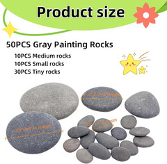 50PCS Flat Smooth River Rocks for Painting, DIY Arts and Crafts Decoration