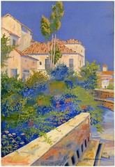 E. HEID, ‚RINCON DE GRANADA‘, signed gouache, c. 1920s