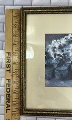 Vtg Signed Original Watercolor Painting Pansies Framed 11.75×16” Signed