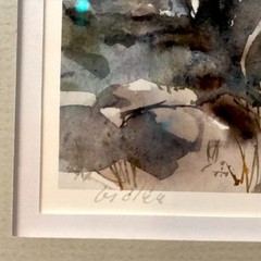 Framed Watercolor Seascape Coastal Beach Landscape Print Signed Tove Ahlbäck EUC