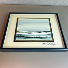 Original Small WaterColor Coastal Ocean Gulls „Beautiful Life“ ’84 Artist Signed