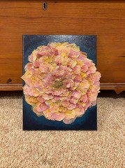 pressed flower art on canvas