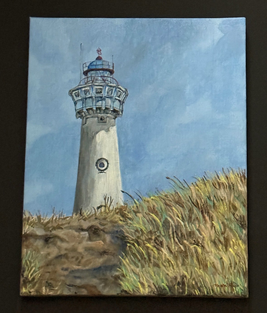 Lighthouse – Original Oil Painting on Canvas Marie Fleur Art beach house decor
