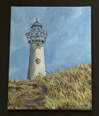 Lighthouse – Original Oil Painting on Canvas Marie Fleur Art beach house decor